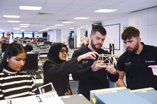 Liverpool students working on an experiment