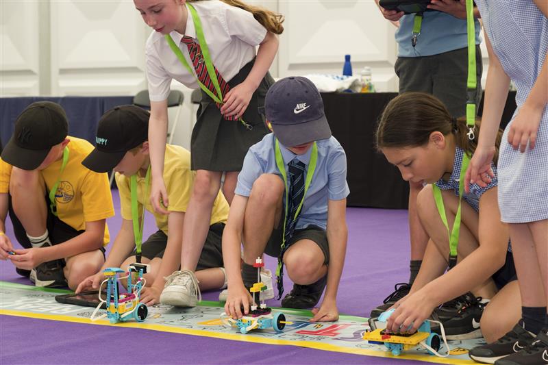 Pupils taking part in a Road to RIAT activity on the ground at RIAT24