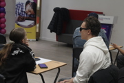 Further education maths challenge students.