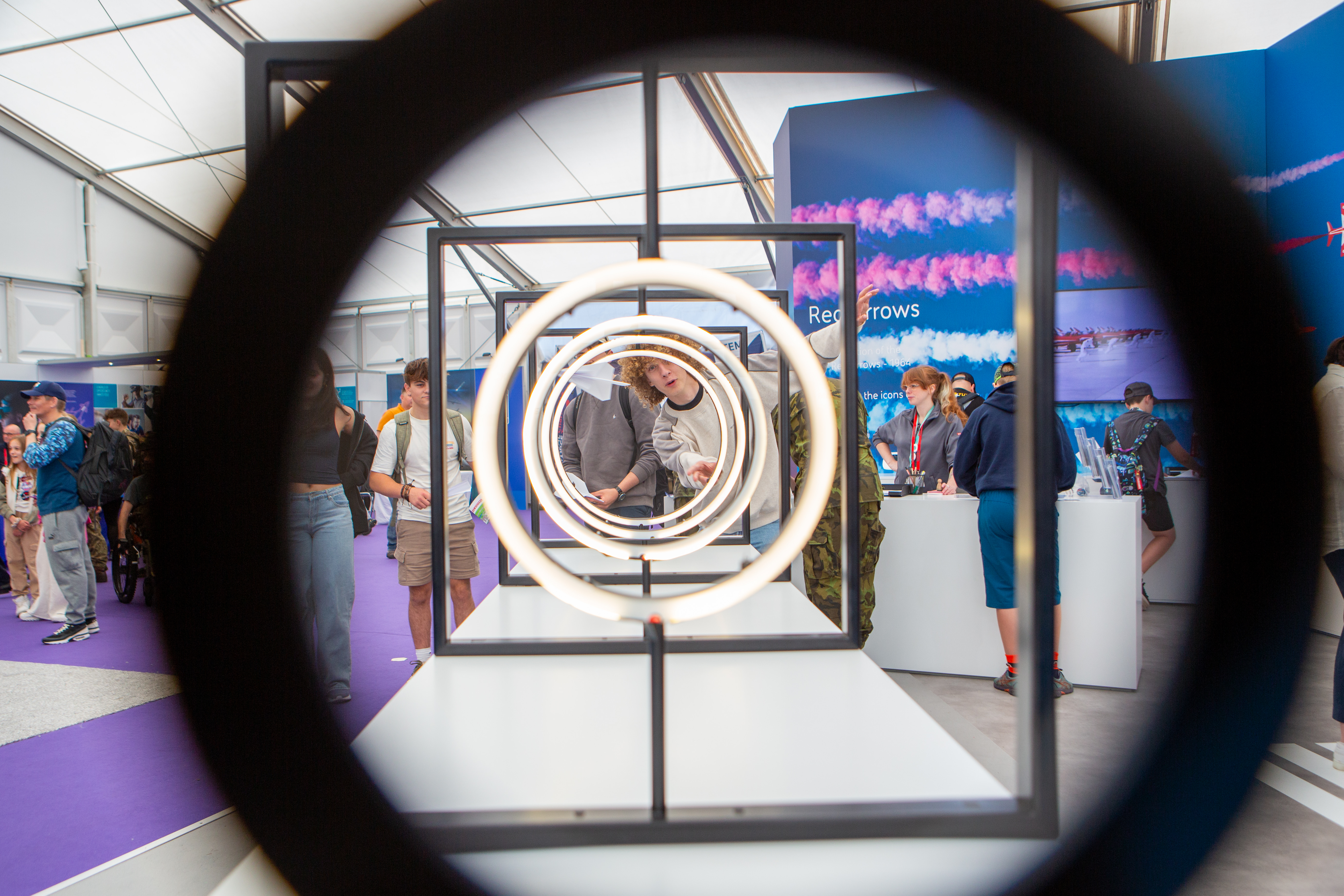 Cylindrical Techno Zone exhibit at RIAT24