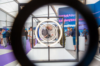 Cylindrical Techno Zone exhibit at RIAT24
