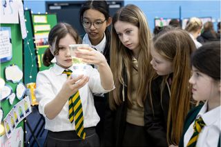 Girls taking part in Herts & Essex schools Engineering UK's Big Bang fair for RIAT24