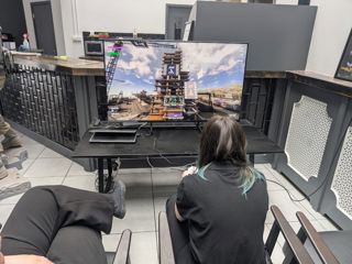 Race to RIAT gamers watching a screen.