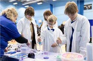 Boys taking part in Herts & Essex Engineering UK Big Bang fair for RIAT24