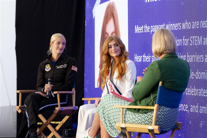 Miss USA and Miss UK on the Inspire Stage at RIAT24