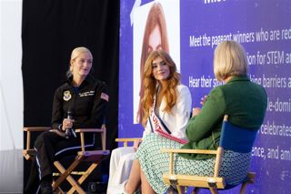 Miss USA and Miss UK on the Inspire Stage at RIAT24