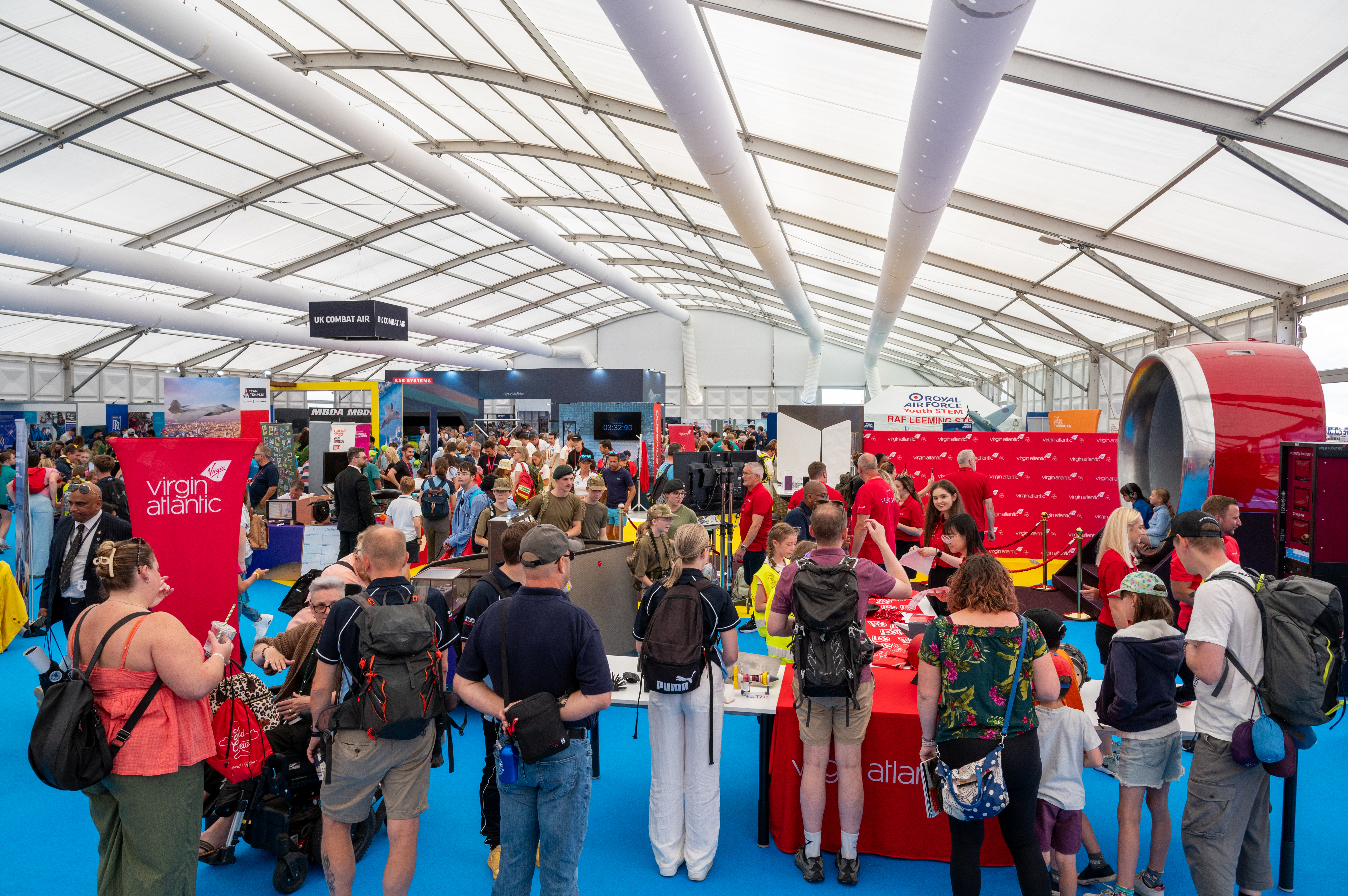 Crowds amongst the exhibits in the Techno Zone at RIAT25.